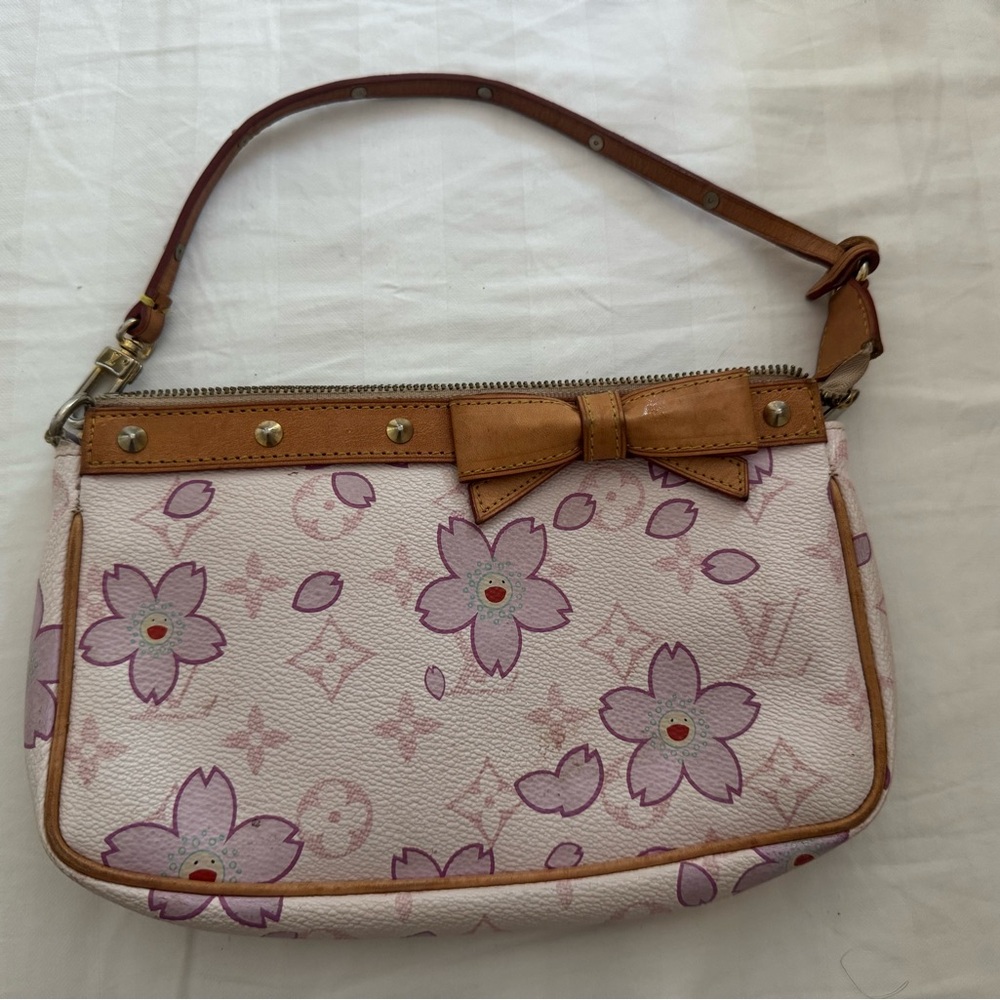 Louis Vuitton Takashi Murakami Pink Monogram Cherry Blossom Pochette Accessoires